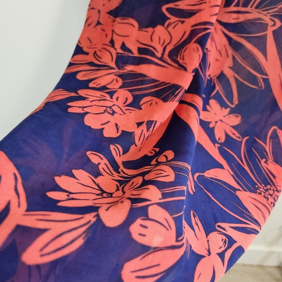 Goa By Japna Maxi Skirt Womens Medium Blue Floral Maxi Swim Cover Up Wrap Boho - Picture 7 of 12